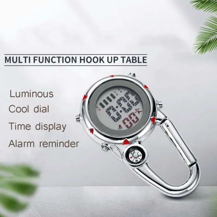 Mountain Climbing Watch Multifunctional Stainless Steel Hook Watch(Blue)