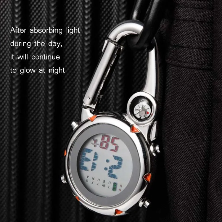 Mountain Climbing Watch Multifunctional Stainless Steel Hook Watch(Blue)