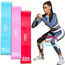 Nicole Miller Resistance Bands Set Exercise Workout Bands Loops, 3 Pack