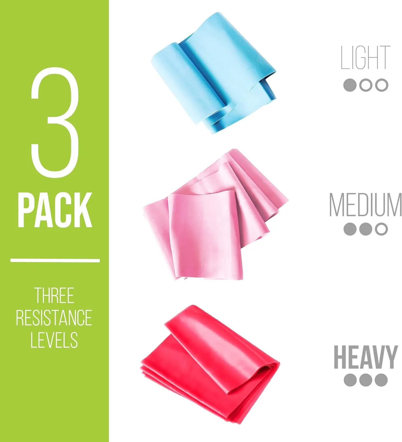 Nicole Miller Resistance Bands Set Exercise Workout Bands Loops, 3 Pack