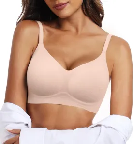 OEAK Womens Wireless Bras Comfortable Push Up Bra No Underwire Bra Full Support Lift Bralette Everyday Seamless Tshirt Bras