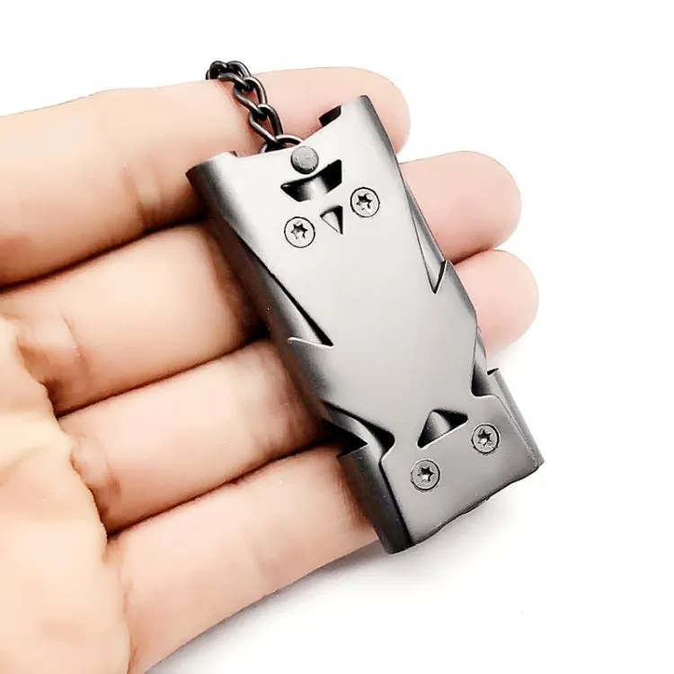Outdoor High Decibel Stainless Steel Three-Tube Survival Rescue Whistle(Grey)