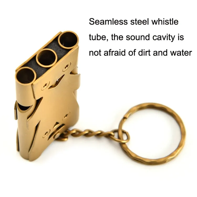 Outdoor High Decibel Stainless Steel Three-Tube Survival Rescue Whistle(Grey)