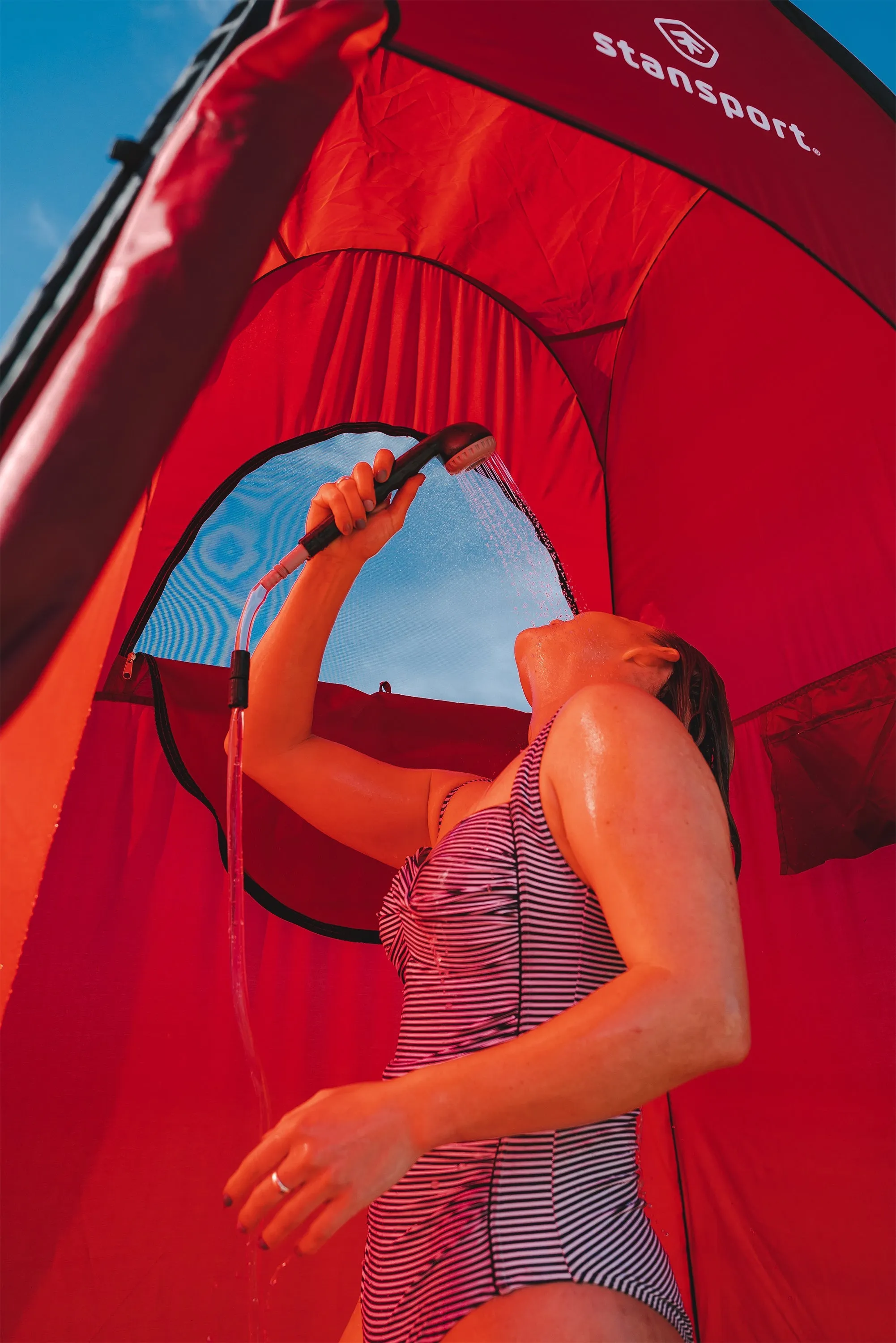 Pop-Up Privacy Shelter - 48 In X 48 In X 84 In - Red