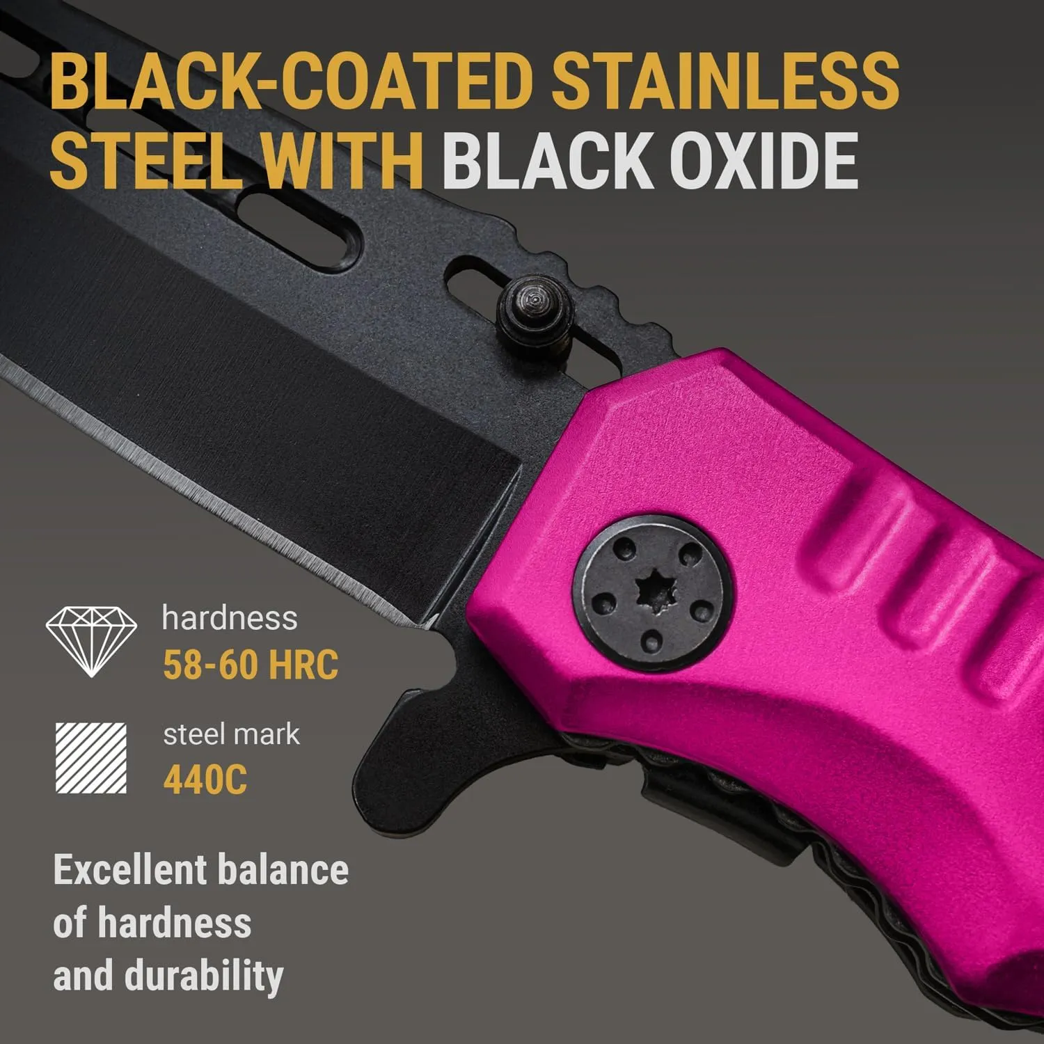 Safety Lock Pocket Knife for Women - Spring Assisted Knife Cute Knives - Self Defense Tool Accessory - Hot Pink Folding Sharp Blade - Gifts for Wife Girlfriend Girl - Best Mothers Gift Idea 6681 P