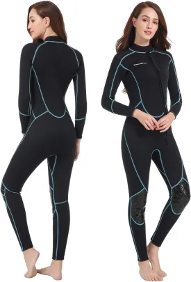 Seaskin Mens 3mm Shorty Wetsuit Womens, Full Body Diving Suit Front Zip Wetsuit for Diving Snorkeling Kayaking Swimming