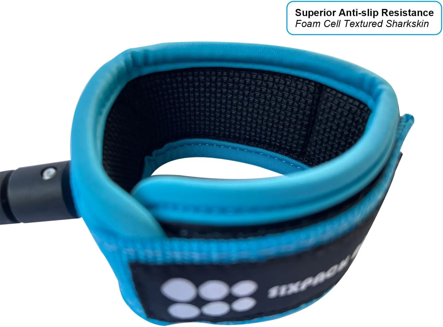 SIXPACK ACTION Classic 6ft 6mm Comp Surfboard Leash, Surfing Leash, Leg Rope with Superior Anti-Slip Cuff and Flexible Horn Connector