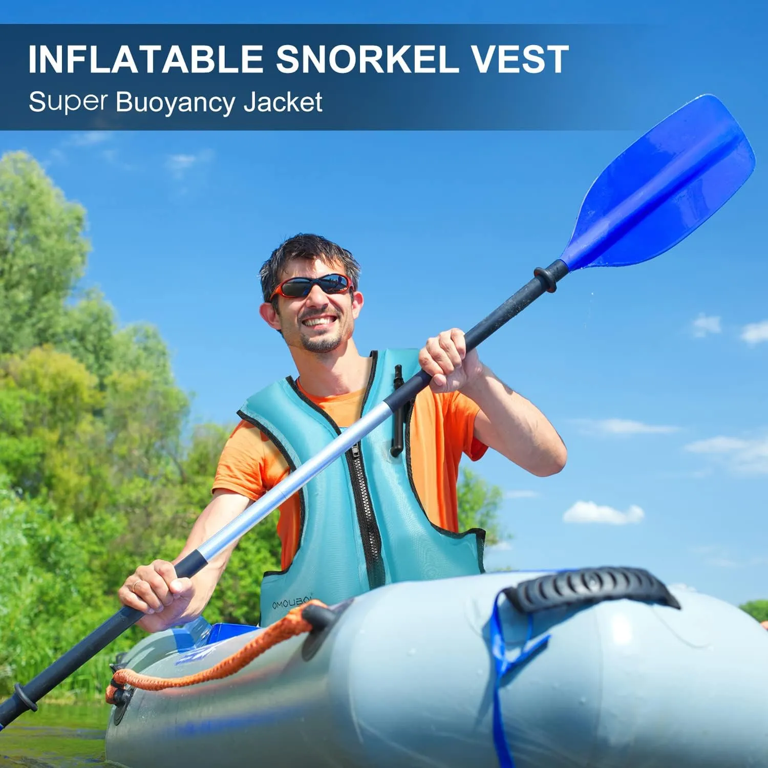 Snorkel Vest for Adults, Inflatable Snorkeling Vest, Swim Jackets, Inflatable Safety Float Jackets for Women/Men, 40-100kg, Swimming Vests for Kayaking, Paddle Boarding, Fishing, Surfing