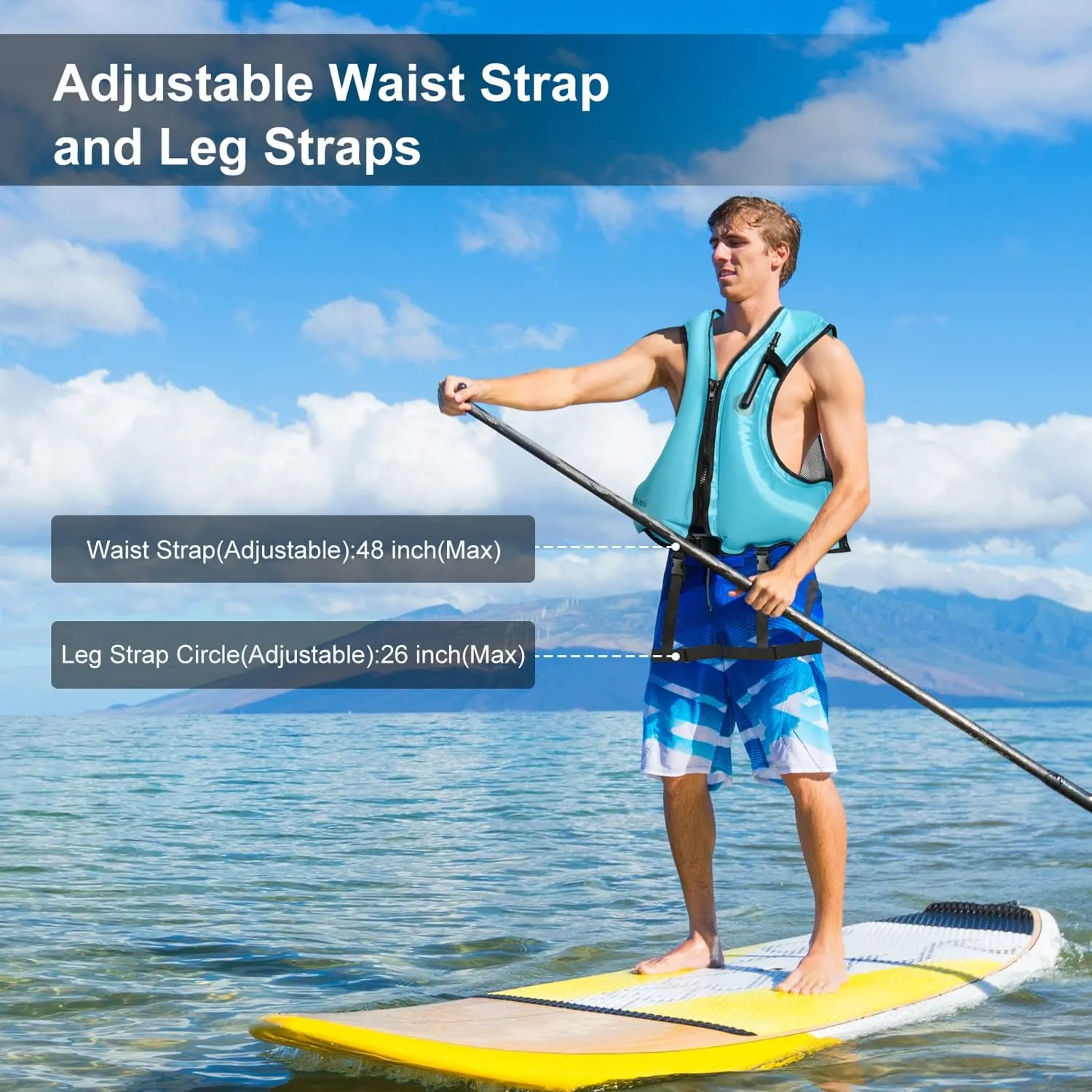 Snorkel Vest for Adults, Inflatable Snorkeling Vest, Swim Jackets, Inflatable Safety Float Jackets for Women/Men, 40-100kg, Swimming Vests for Kayaking, Paddle Boarding, Fishing, Surfing