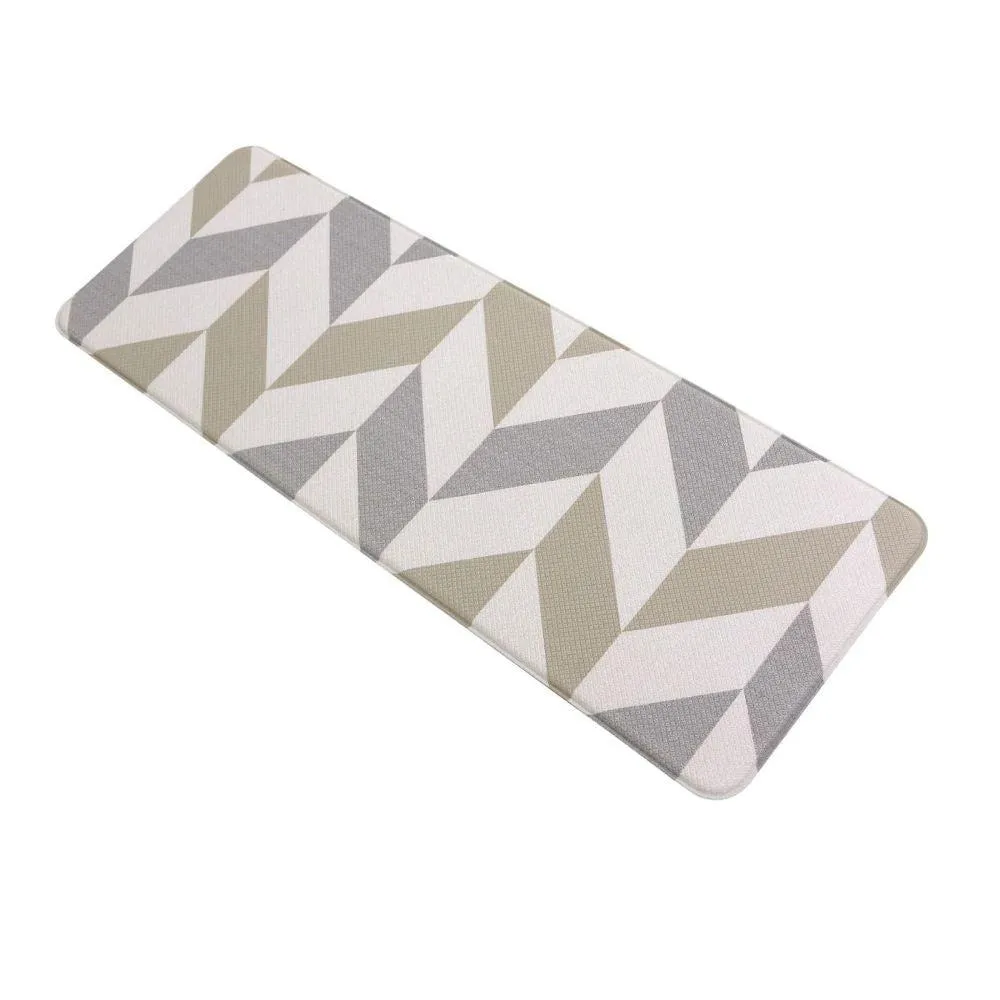 Soft Padded Kitchen Floor Mat Herringbone Gainsboro