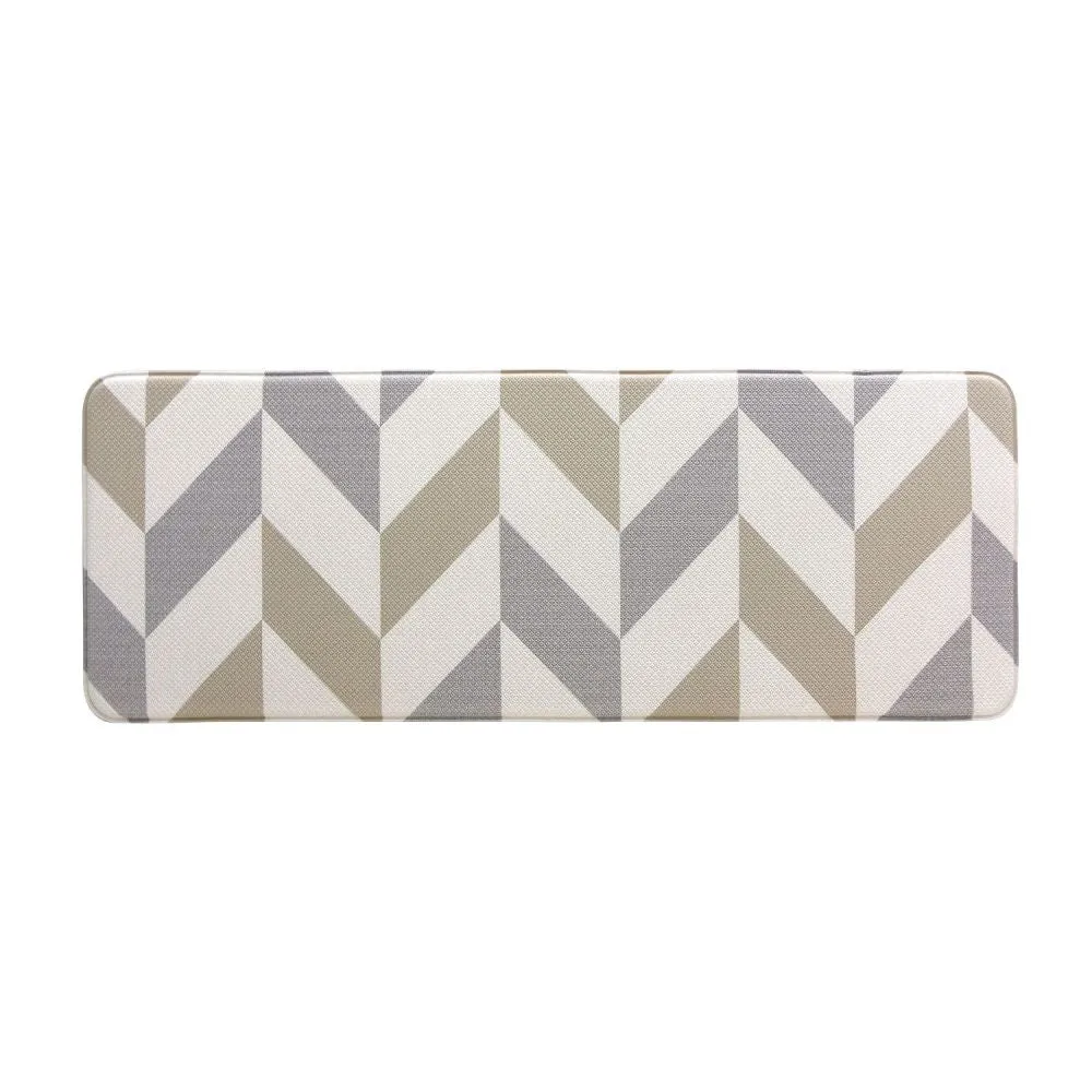Soft Padded Kitchen Floor Mat Herringbone Gainsboro