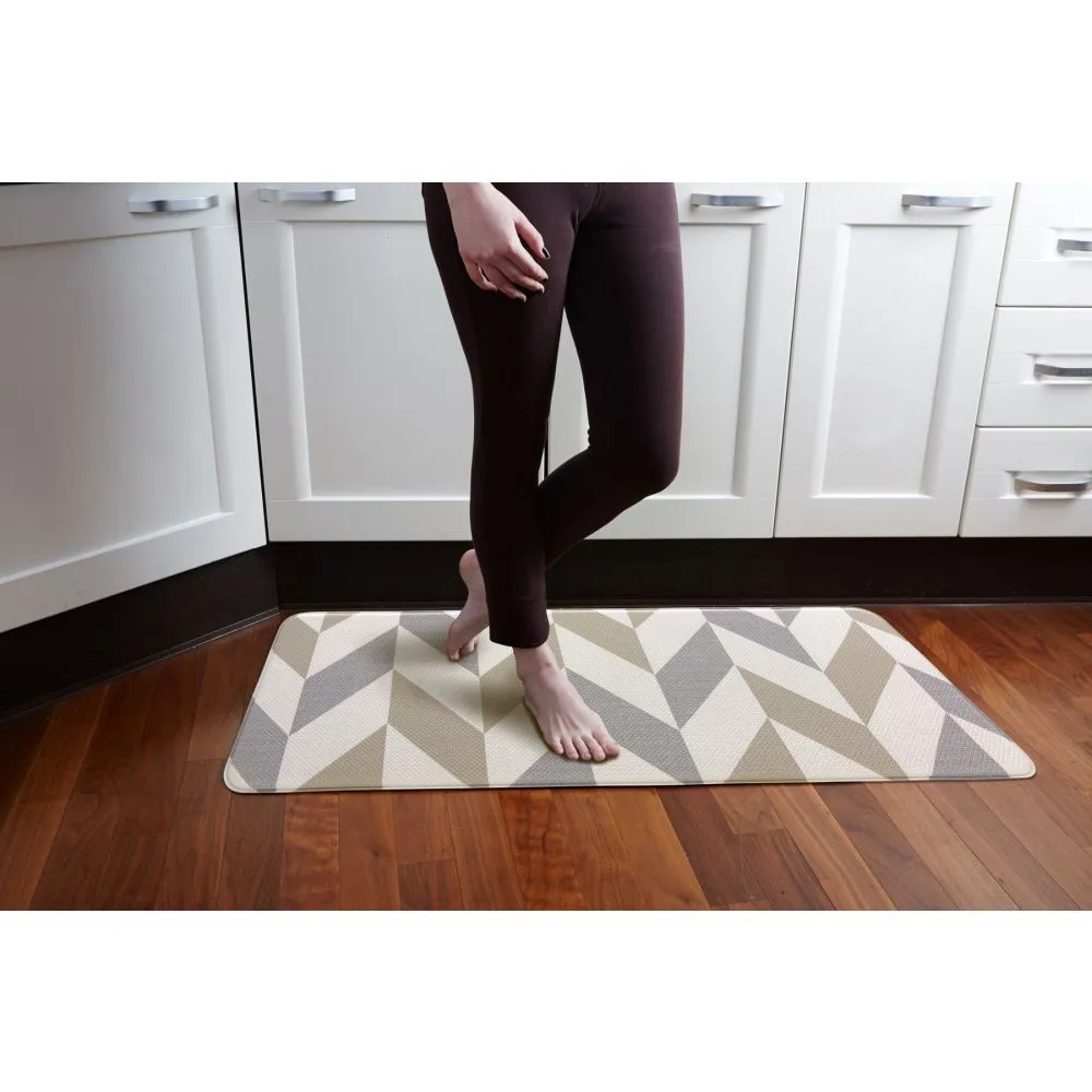 Soft Padded Kitchen Floor Mat Herringbone Gainsboro