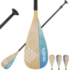SUP Paddleboard Paddle with Carbon Fiber Shaft and PP Blade, Floating Adjustable Stand Up Paddle Board Paddle, 170-210 cm/68-84 Inches, Bamboo Pattern Series