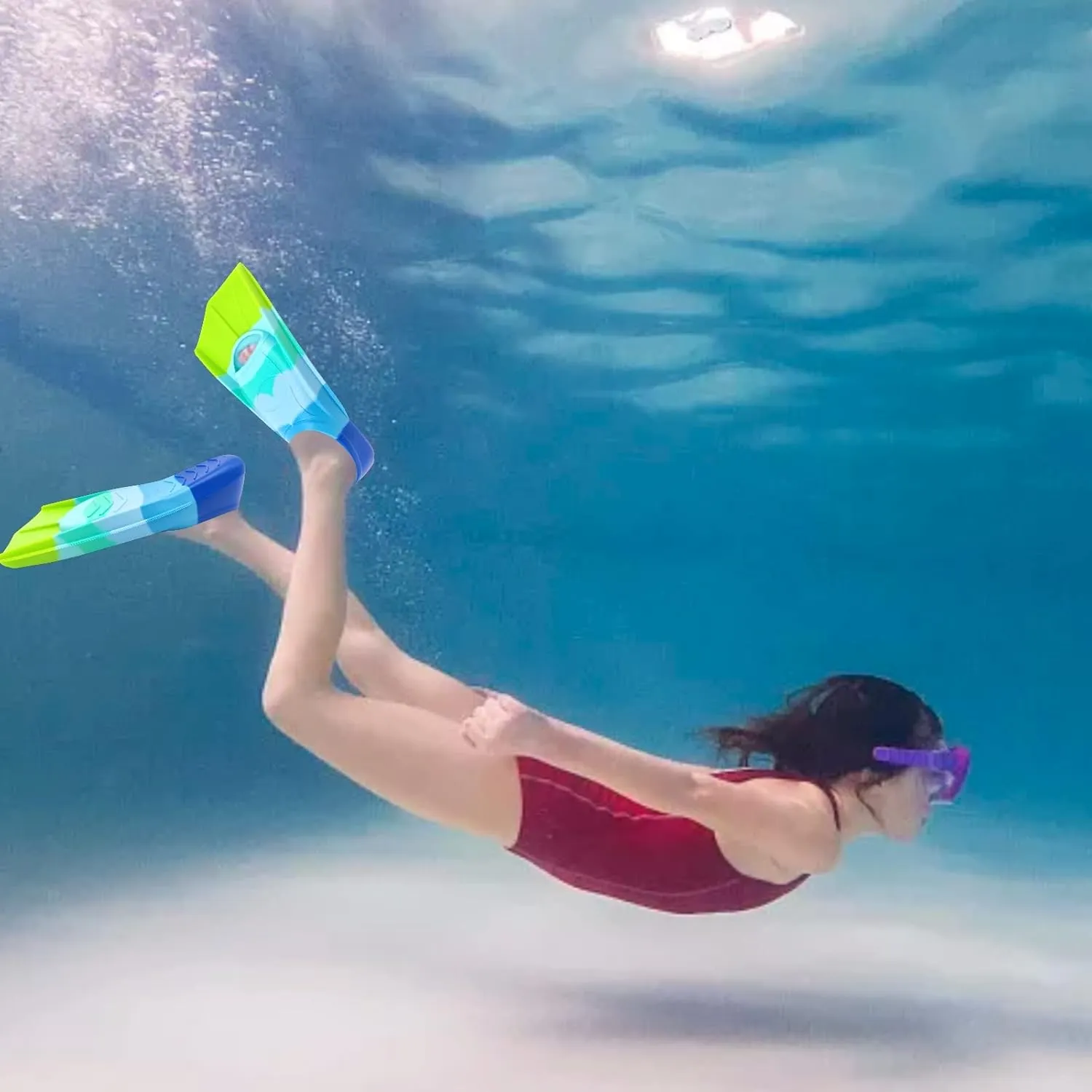 Swimming Training Fins,Kids Swim Fins,Comfortable Swimming Flippers Suitable for Children,Beginners,Girls,Boys,Adults