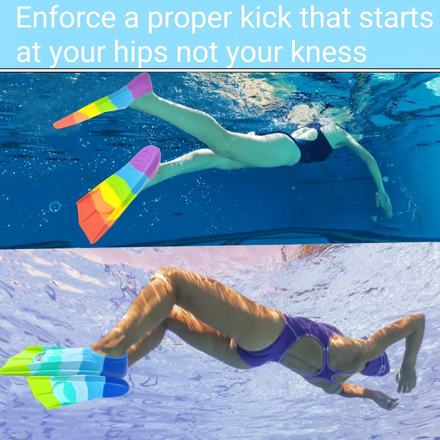 Swimming Training Fins,Kids Swim Fins,Comfortable Swimming Flippers Suitable for Children,Beginners,Girls,Boys,Adults