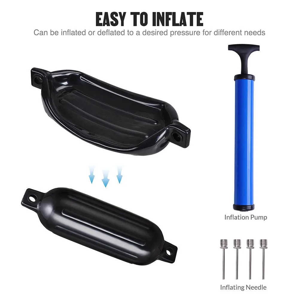 TheLAShop 6.5x23 Boat Bumpers Boat Fender Twin Eye, 4-Pack