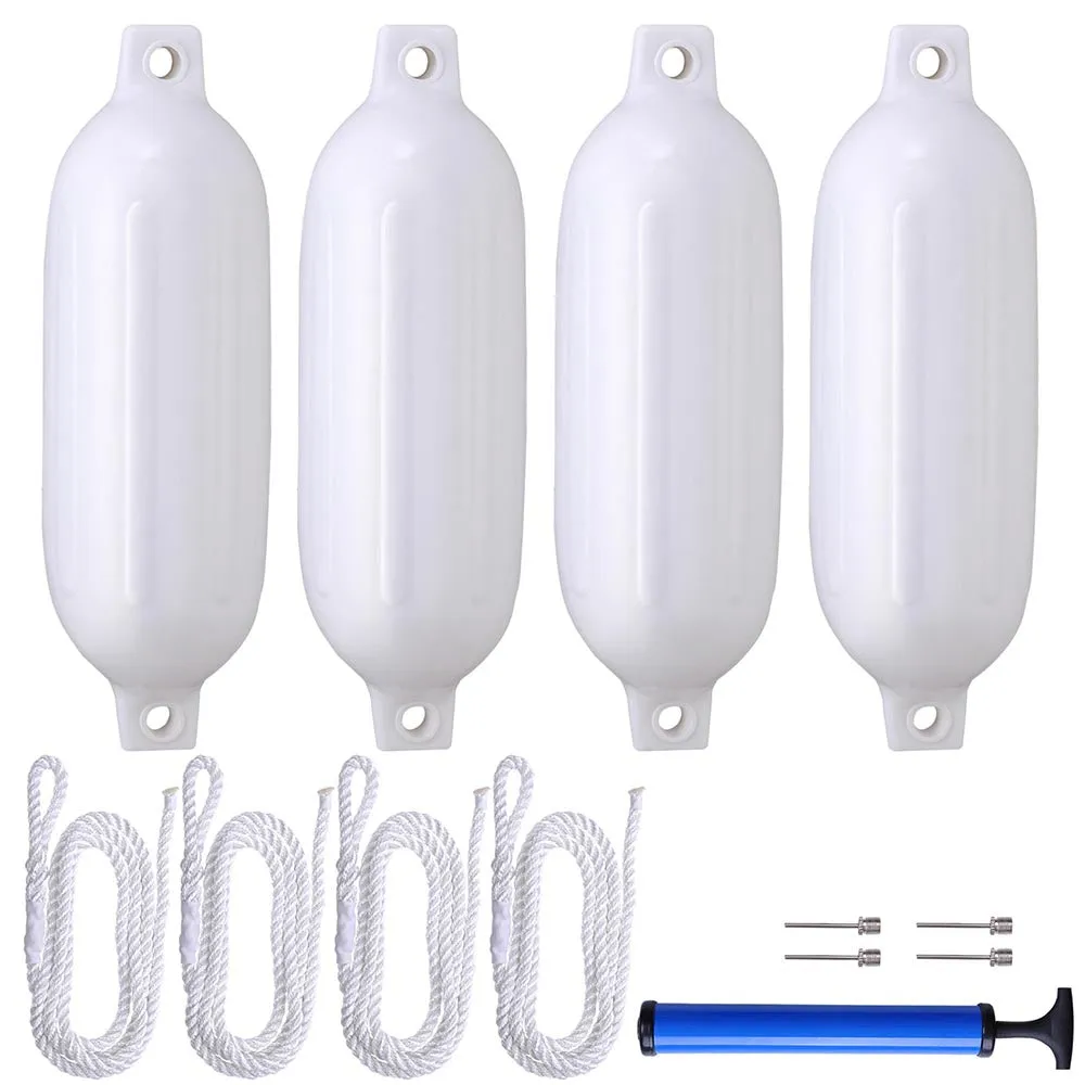 TheLAShop 6.5x23 Boat Bumpers Boat Fender Twin Eye, 4-Pack