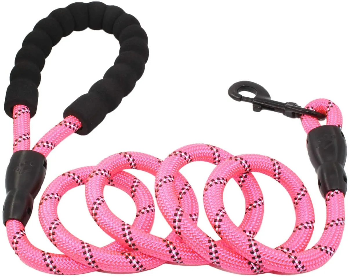 *Training Leash - 15ft Braided Rope Leash - Pink