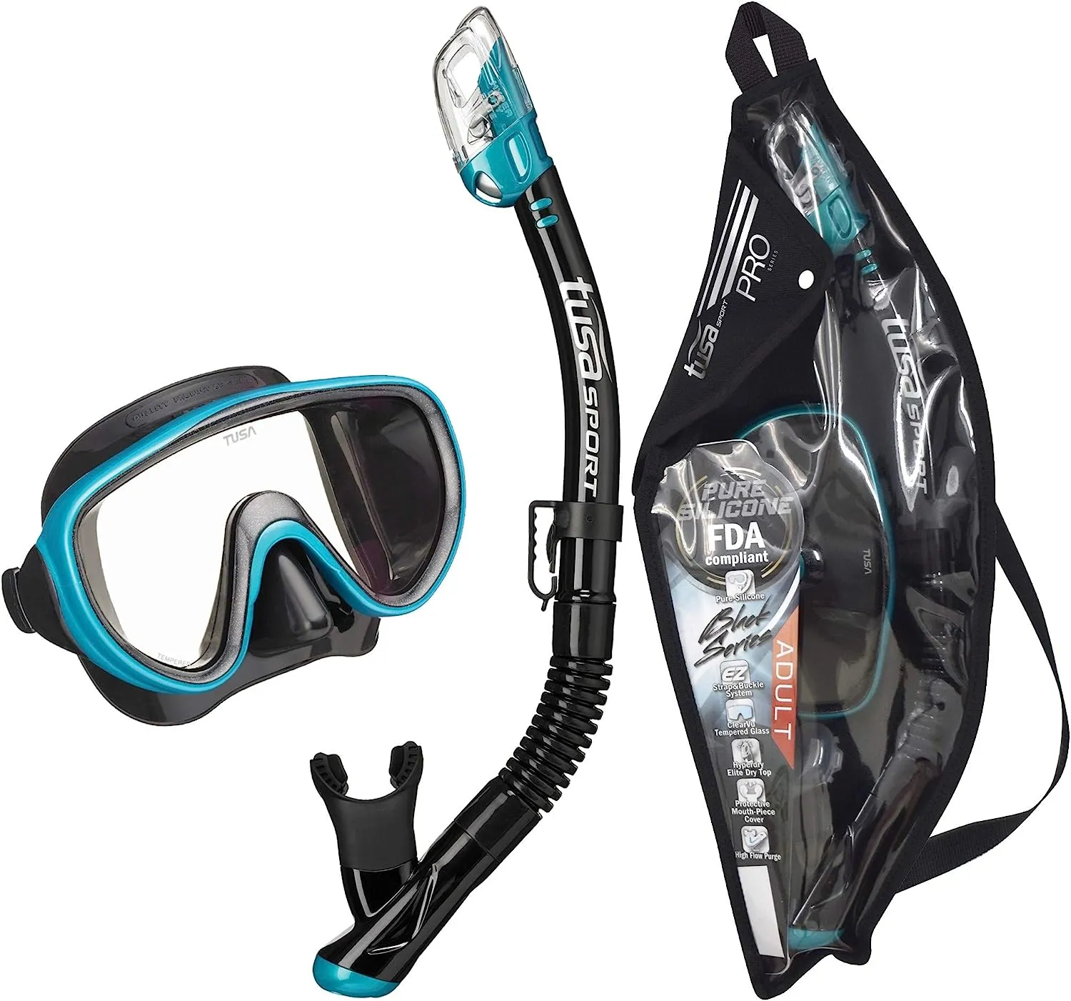 Tusa Serene Adult Black Series Mask and Snorkel Combo