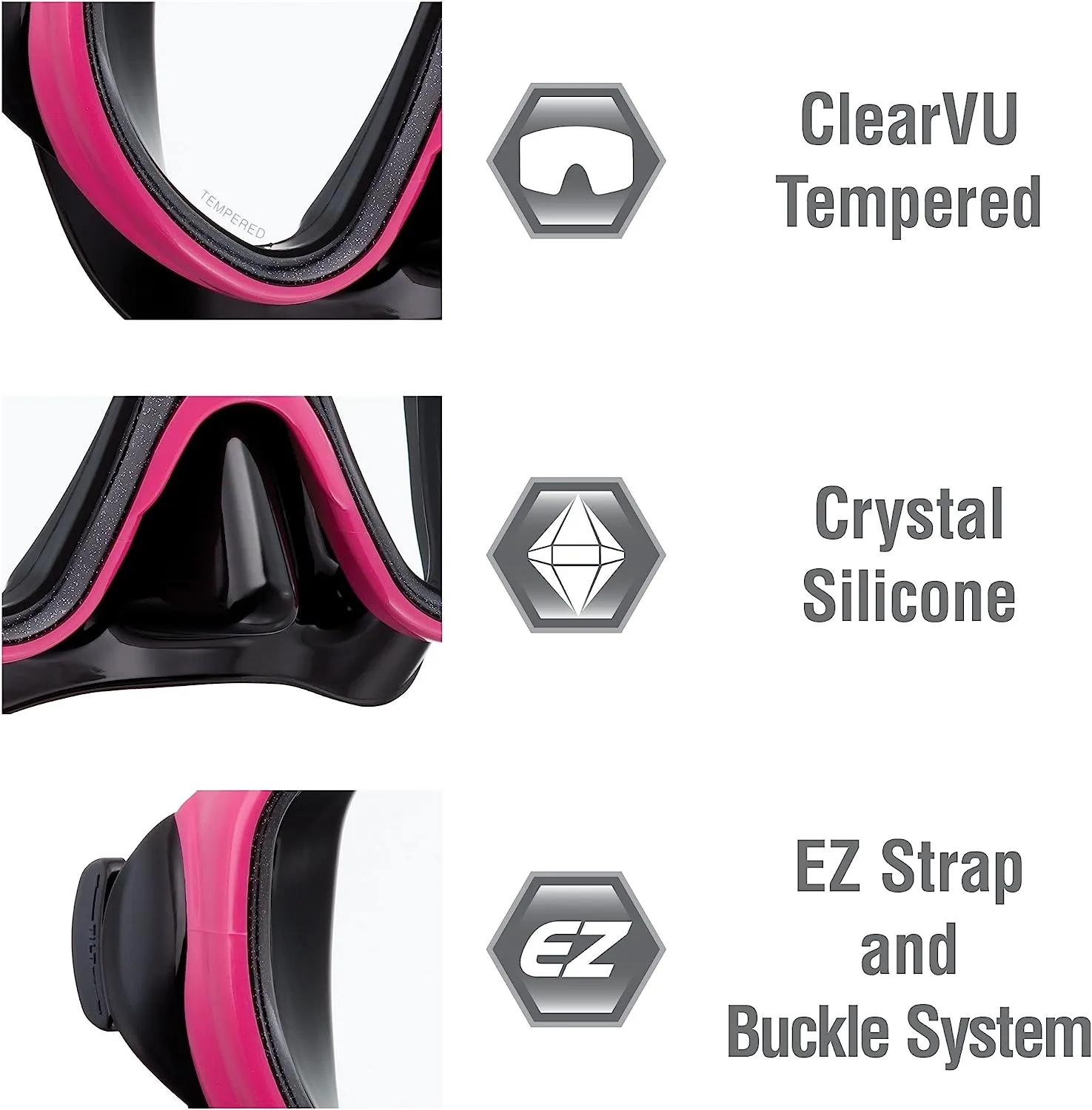 Tusa Serene Adult Black Series Mask and Snorkel Combo