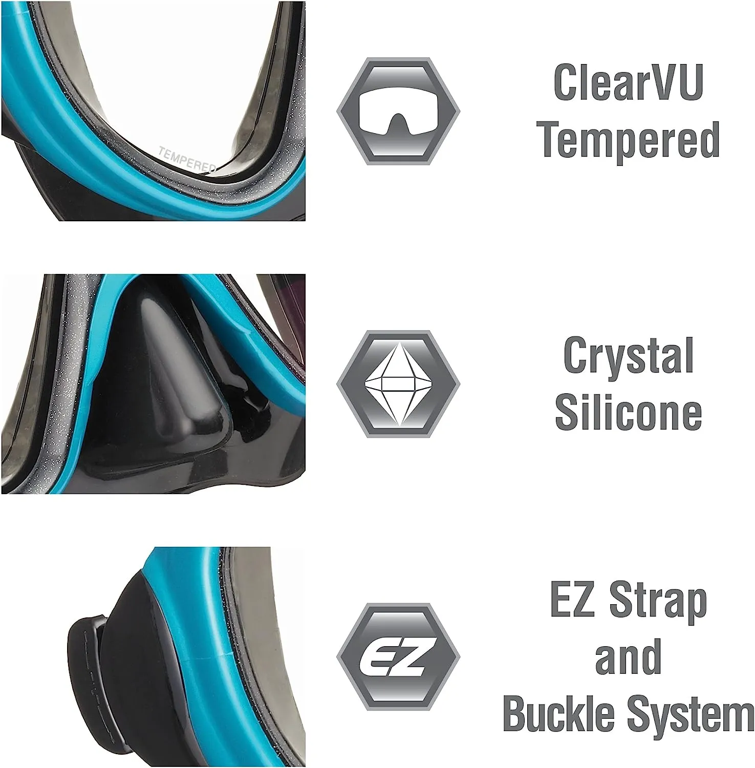 Tusa Serene Adult Black Series Mask and Snorkel Combo