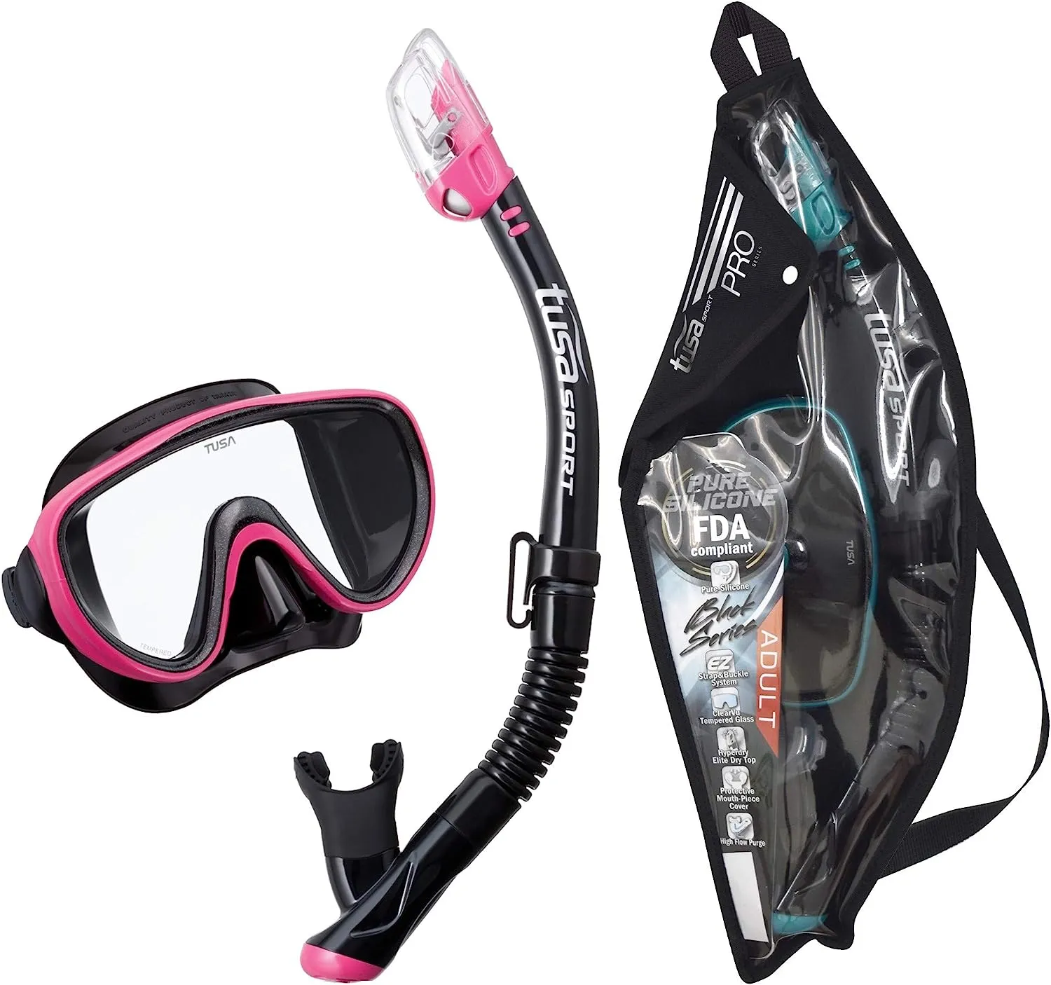 Tusa Serene Adult Black Series Mask and Snorkel Combo