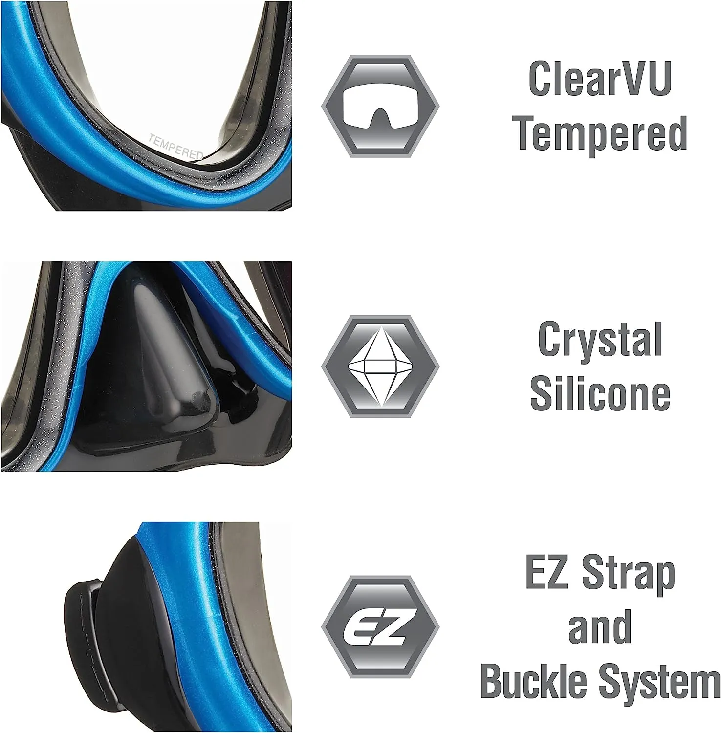 Tusa Serene Adult Black Series Mask and Snorkel Combo