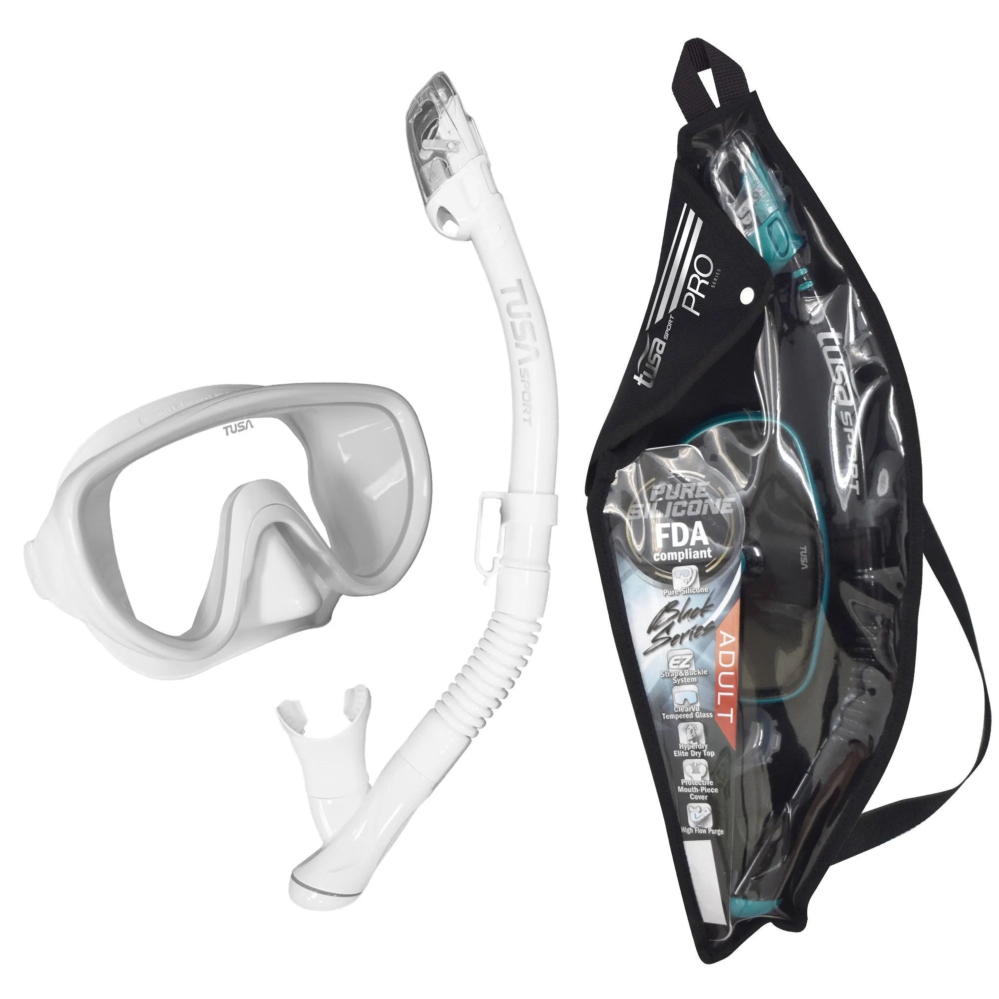 Tusa Serene Adult Black Series Mask and Snorkel Combo
