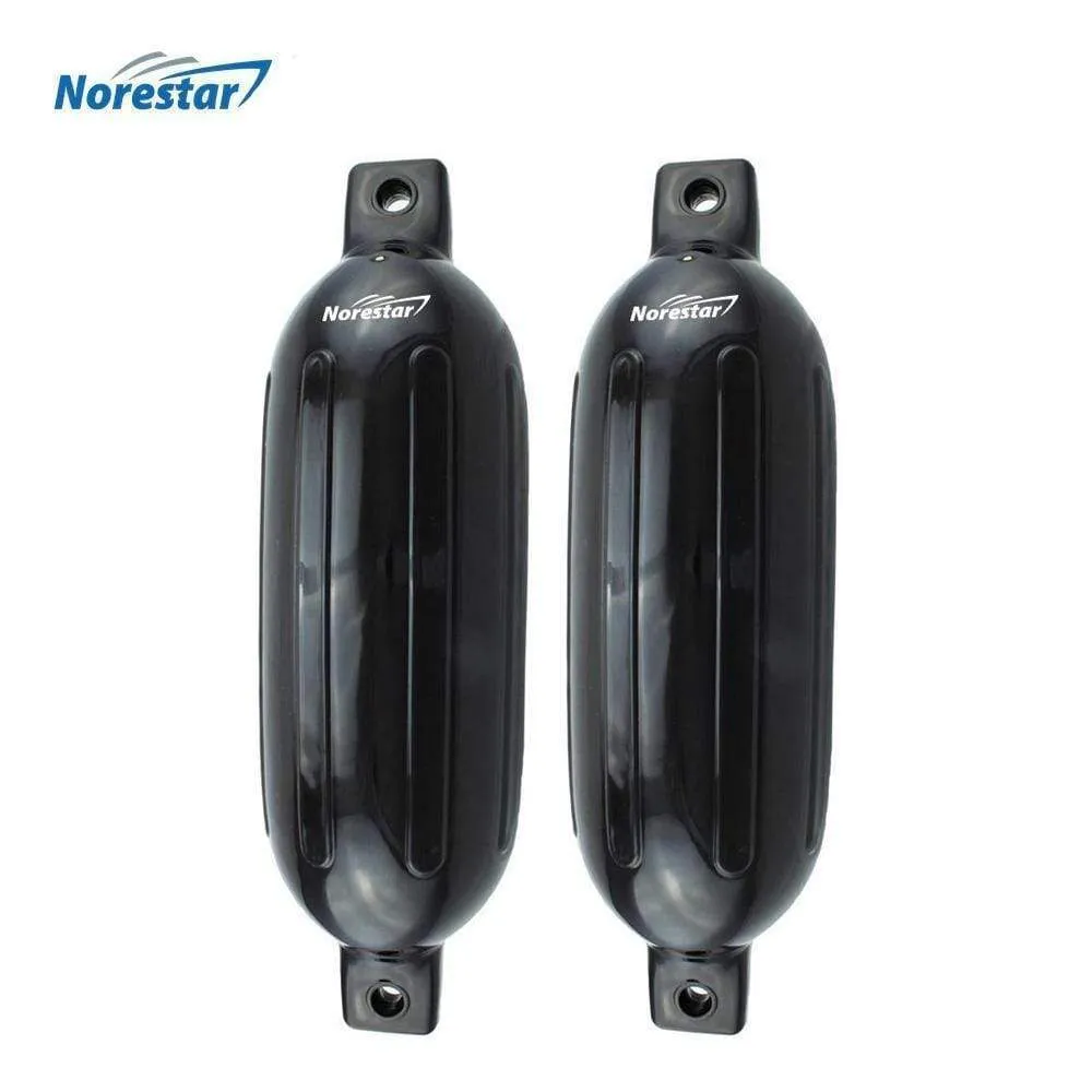 Two-Pack Double-Eye Ribbed Boat Fenders, Deflated