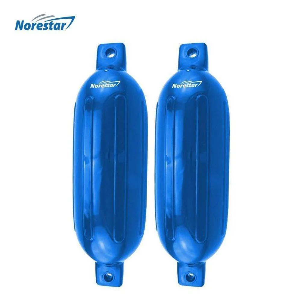 Two-Pack Double-Eye Ribbed Boat Fenders, Deflated
