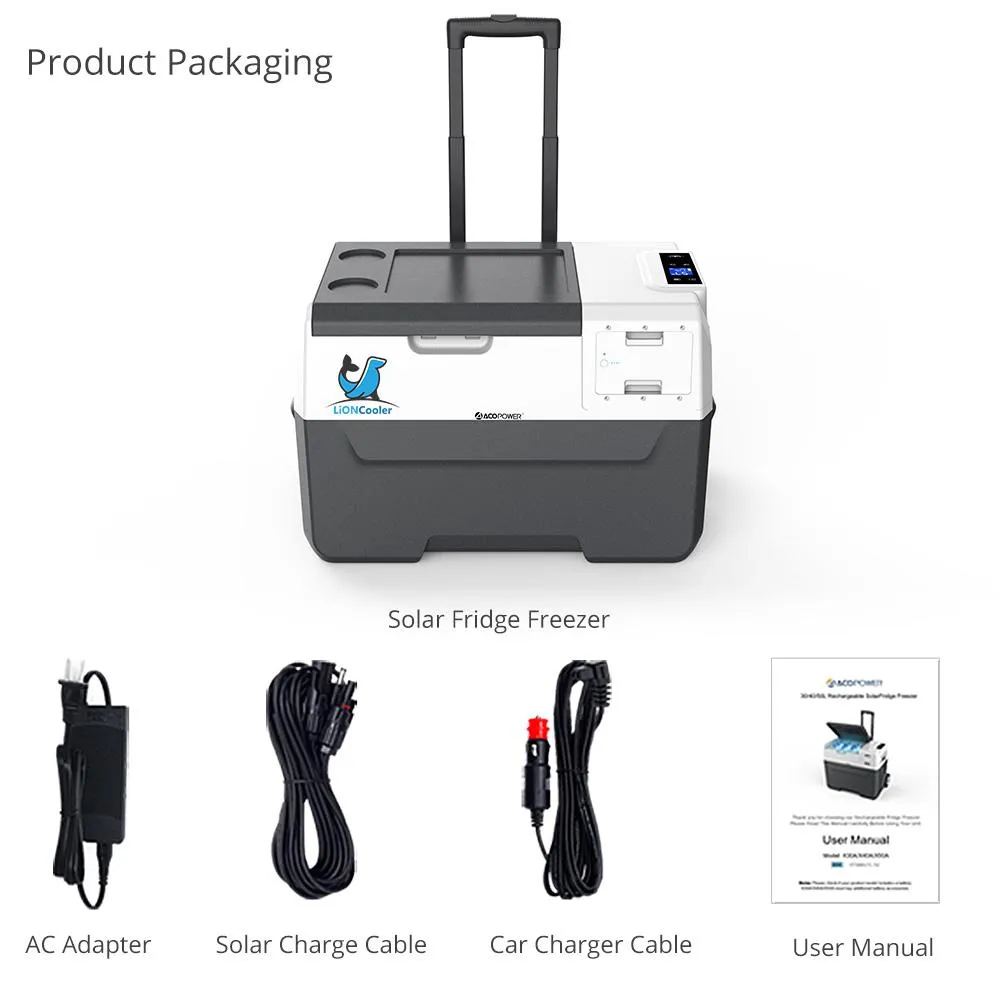 X30A Combo, 32 Quarts Solar Freezer & Extra 173Wh Battery (2 Batteries) by ACOPOWER