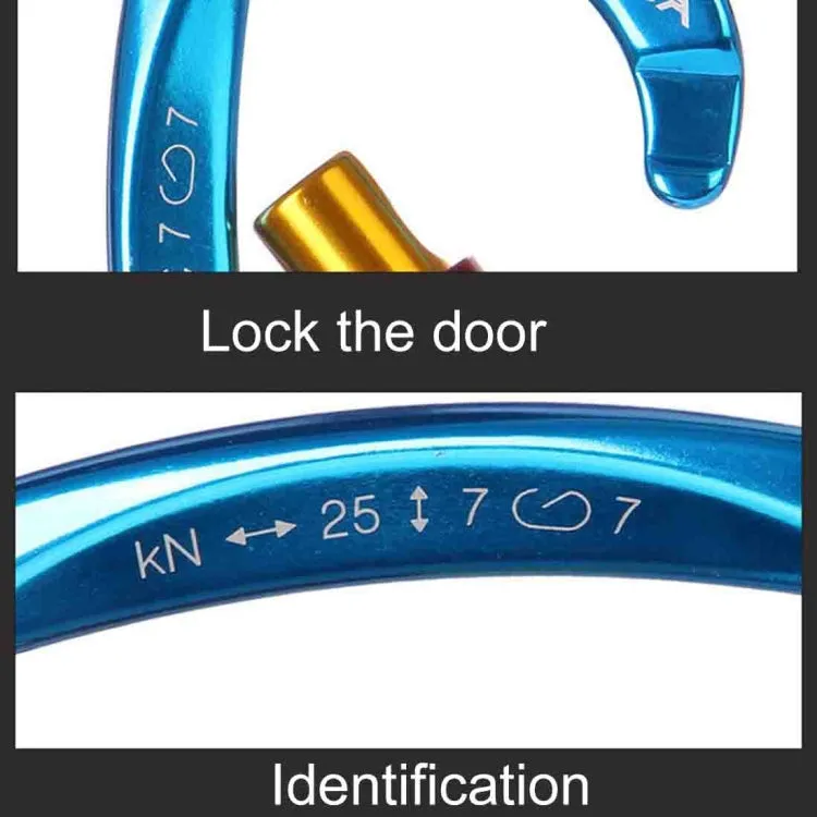 XINDA XD-Q9628 Professional Climbing D-shaped Master Lock Carabiner Safety Buckle Outdoor Climbing Equipment Supplies(Orange)