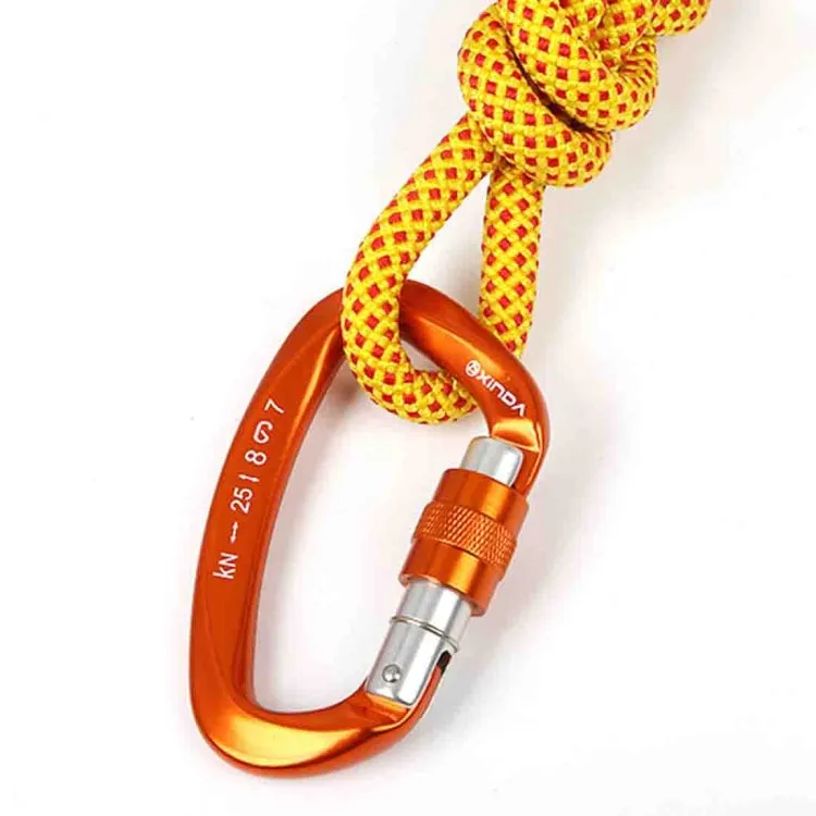 XINDA XD-Q9628 Professional Climbing D-shaped Master Lock Carabiner Safety Buckle Outdoor Climbing Equipment Supplies(Orange)