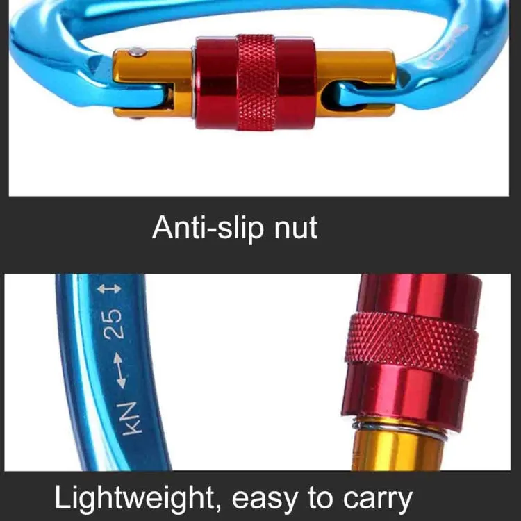 XINDA XD-Q9628 Professional Climbing D-shaped Master Lock Carabiner Safety Buckle Outdoor Climbing Equipment Supplies(Orange)