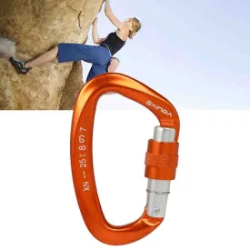 XINDA XD-Q9628 Professional Climbing D-shaped Master Lock Carabiner Safety Buckle Outdoor Climbing Equipment Supplies(Orange)